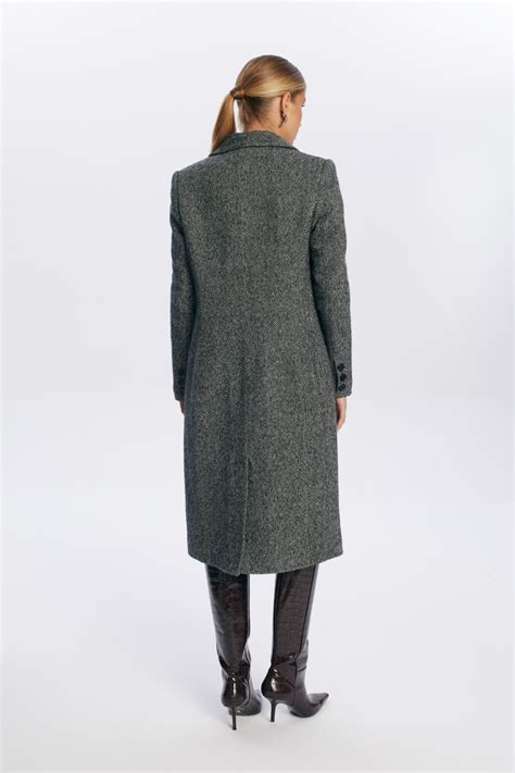 Klasyczny Plaszcz W Jodelke Damska Moda Midi