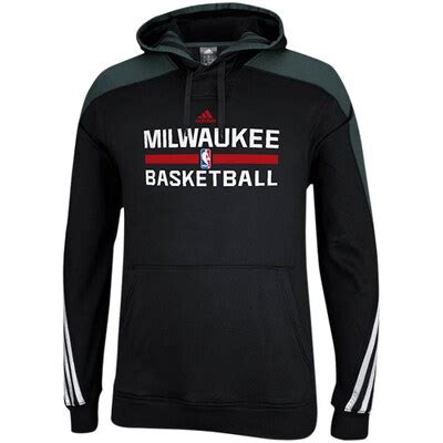 adidas Milwaukee Bucks Practice Pullover Hoodie - Black - NBA Store