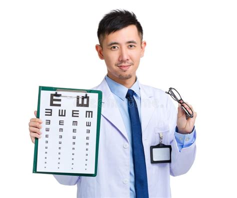 Optician Doctor With Eye Chart And Glasses Stock Image Image Of Exam