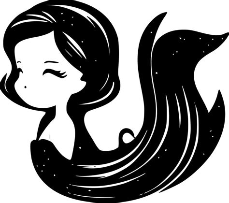 Mermaid - Black and White Isolated Icon - Vector illustration 24145668 ...