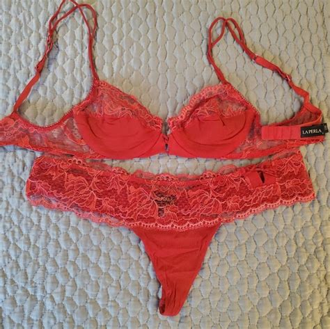 La Perla Intimates And Sleepwear La Perla Red Lace Bra 32c And Thong