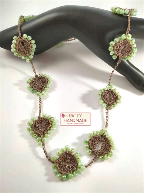 Collana Foglie Realizzata Ad Uncinetto Patty Handmade