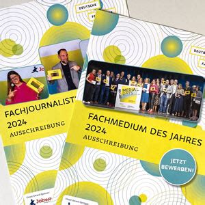 Ausschreibung für Fachmedium und Fachjournalist in des Jahres 2024