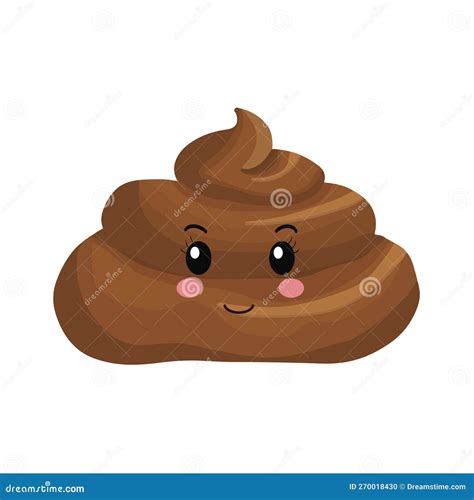 Poop Es Una Caricatura Graciosa Linda Cara Sonriente Con Los Personajes