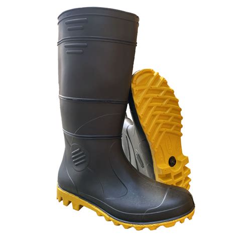 Bota PVC Cano Longo Preta Solado Amarelo Patrol Ca 42457