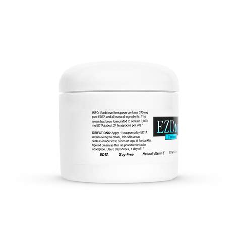 Ezdtox Cream Heavy Metal Edta Detox 1 Month Supply 4oz Jar Somahealth