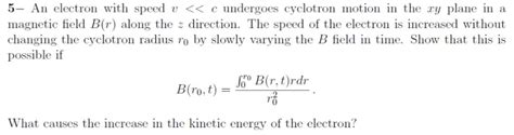 Solved An Electron With Speed V