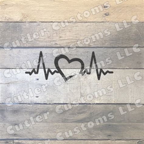 Heart Ekg Dxf Svg Digital Download Laser Cnc Plasma Router Etsy