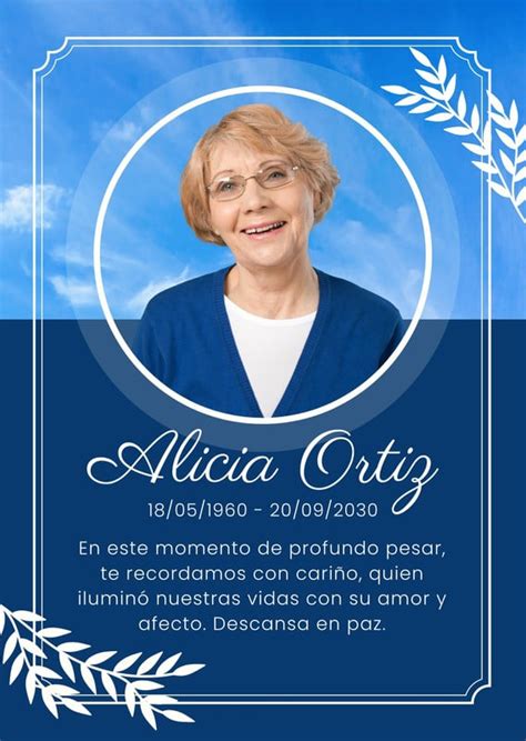 Page 2 Free Printable Customizable Obituary Card Templates Canva