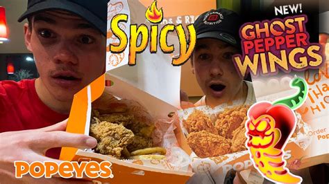 NEW GHOST PEPPER WINGS FROM POPEYES Taste And REVIEW Actually HOT