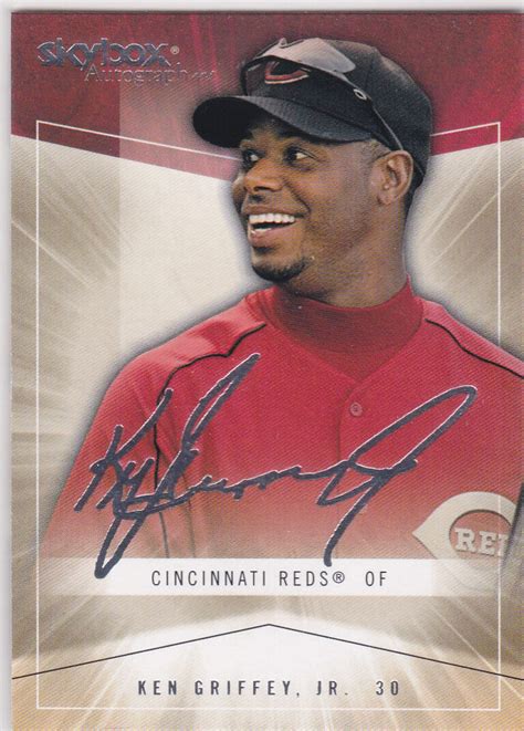 Ken Griffey Jr Autograph Ics Skybox Baseball Sigs Reds Card Seattle