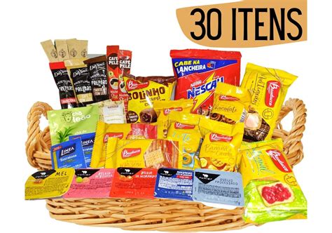 Itens Cesta Cafe Manha - Kit Para Cesta De Café Da Manhã Melhores Marcas 30 Itens