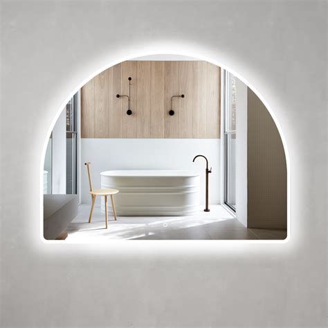 Arco Arch 1300mm X 1000mm Led Mirror With Frosted Glass Border And Dem Enflair