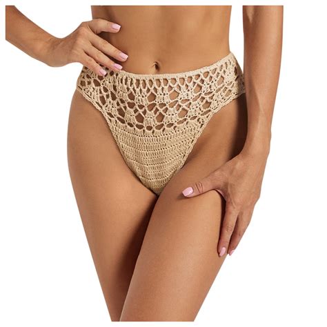 Fozruso Women S Handmade Crochet Sexy Bikini Beach Mid To High Waisted