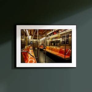 New York Subway Train Interior Print, Subway Car Interior, New York ...