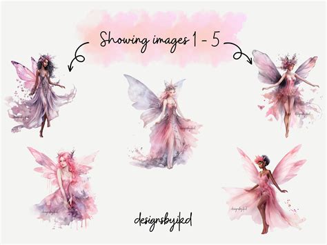 Clipart Watercolor Pink Fairy Png Graphics For Scrapbooking Etsy