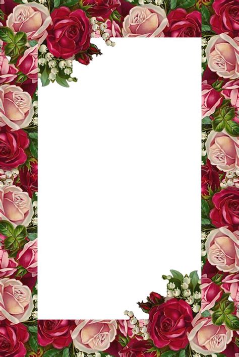 Free Digital Vintage Rose Frame And Border Png Rosenrahmen Freebie