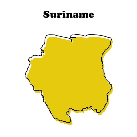 Premium Vector Stylized Simple Red Outline Map Of Suriname