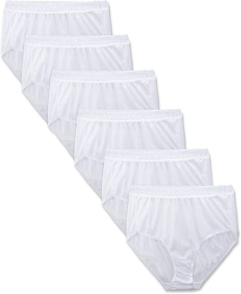 Fruit Of The Loom Womens Women S Pack Nylon White Brief Briefs