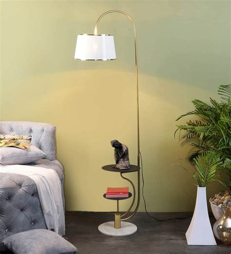 Buy Mylo White Iron Shade Shelf Floor Lamp With Iron Base At Off By