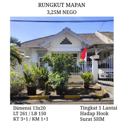 Rumah Rungkut Mapan Surabaya Dkt Pandugo Penjaringan Baruk Nirwana