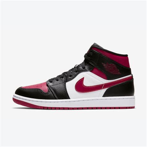 Air Jordan 1 Mid Noble Red Colorway Black White Noble Red