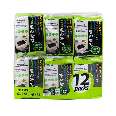 Get Jayone Roasted Seaweed Snack Green Tea Flavor 12pks Delivered