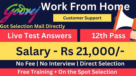 Godrej Hiring For Freshers Live Test Answers Work From Home Part