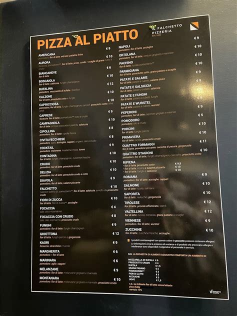 Menu Da Il Falchetto Pizzeria Tarquinia