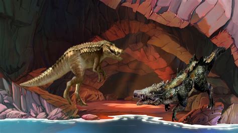 Dinocroc vs supergator int the cave by debusscher62 on DeviantArt