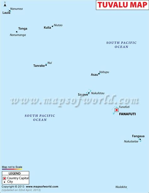 the map of tuvalu and its surrounding areas, including the town of tuvalu