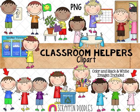 Classroom Helpers Clipart Kids Doing Classroom Chores Clipart ...