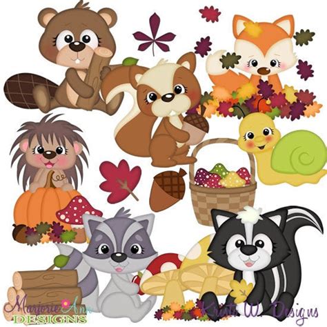 Autumn Animals Clipart-digital Clipart-png Clip Art-digital Scrapbooking-diy Die Cuts-skunk ...