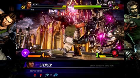 Spencer All Hyper Combos Command Normals Special Moves Marvel Vs