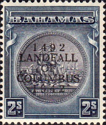 Bahamas Landfall Of Columbus Overprint Fine Used Sg Scott