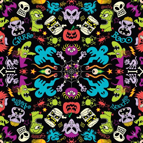 Spooky Halloween Characters In A Pattern Design Zooandco