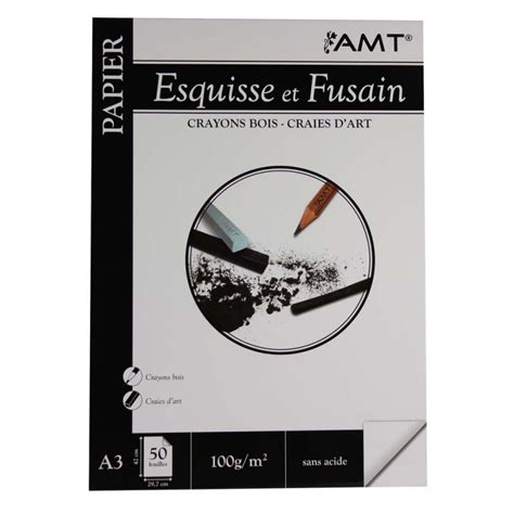 Bloc De Papier Esquisse Et Fusain A Gr M Feuilles D Amt