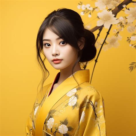 Premium Ai Image Pictures Of Beautiful Japanese Girls Yellow Background