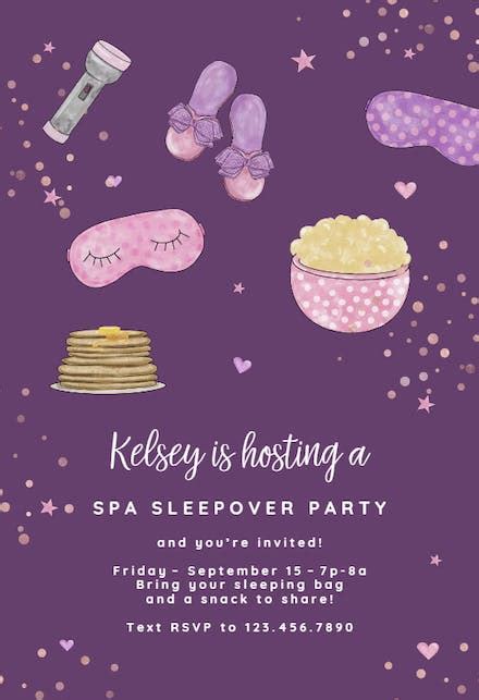 Sleepover Party Invitation Templates Free Greetings Island