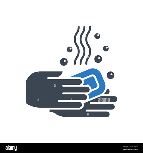 Hand Washing Related Vector Glyph Icon Hands Wash With Soap Pouring