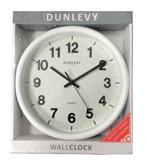 Home Essential Clock Dunlevy Plastic Round Wall Clock 10 White