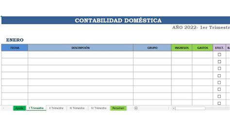 Plantilla Excel Contabilidad Domestica Gratis Planillaexcel Descarga