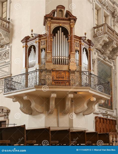 Church Pipe Organ on the Wall Stock Image - Image of architecture ...