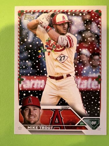 Topps Holiday Variation H Mike Trout Christmas Light Necklace