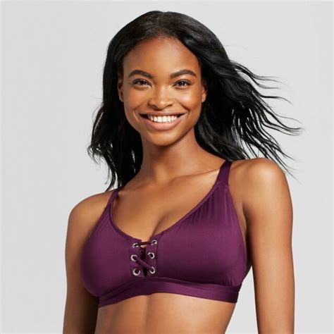 Mossimo Merlot Grommet Bralette Bikini Swim Top Medium For Sale Online