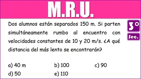 Dos Alumnos Est N Separados M Si Parten Simult Neamente Rumbo Al