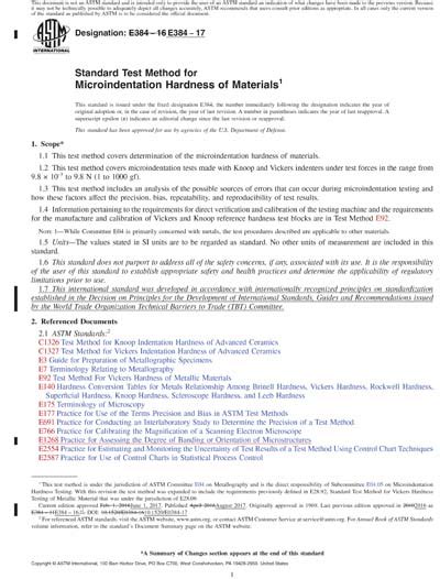 Astm E Red Standard Test Method For Microindentation Hardness