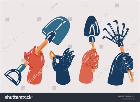 Cartoon Vector Illustration Set Garden Tools Stock Vector Royalty Free