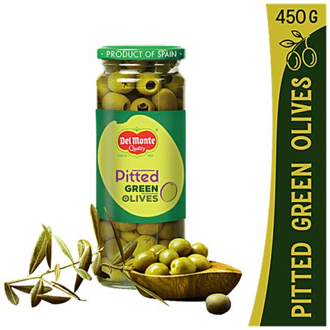 Buy Del Monte Green Olives Pitted Gm Bottle Online At Best Price Of