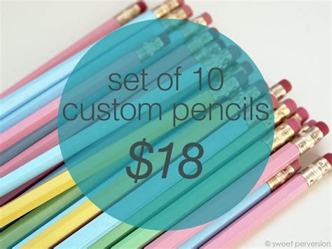 Custom Pencils. Personalized Pencils. Set of 10 by sweetperversion